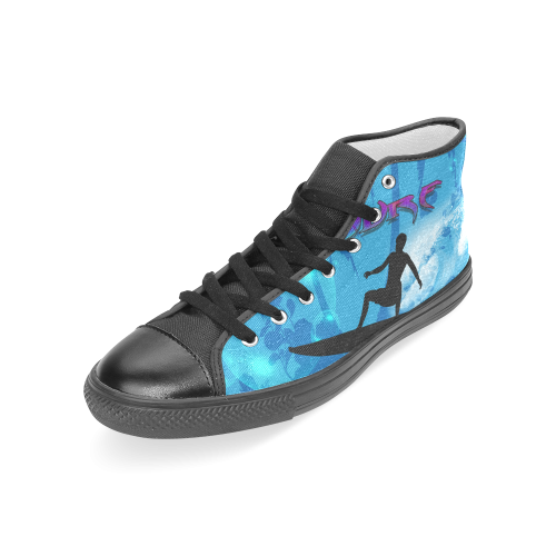 Surfing Women's Classic High Top Canvas Shoes (Model 017)