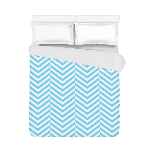 bright blue and white classic chevron pattern Duvet Cover 86"x70" ( All-over-print)