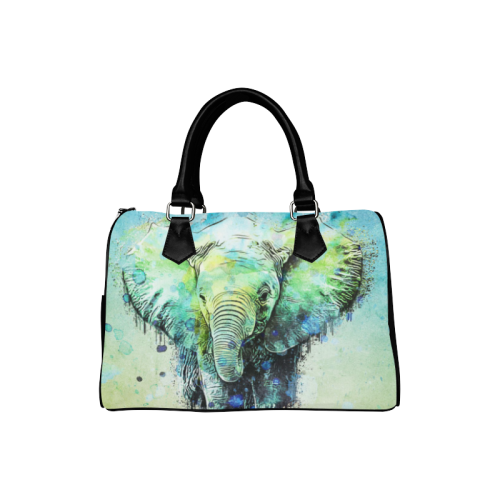 watercolor elephant Boston Handbag (Model 1621)