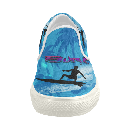 Surfing Women's Slip-on Canvas Shoes (Model 019)