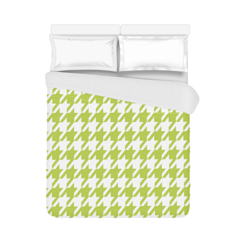 spring green and white houndstooth classic pattern Duvet Cover 86"x70" ( All-over-print)