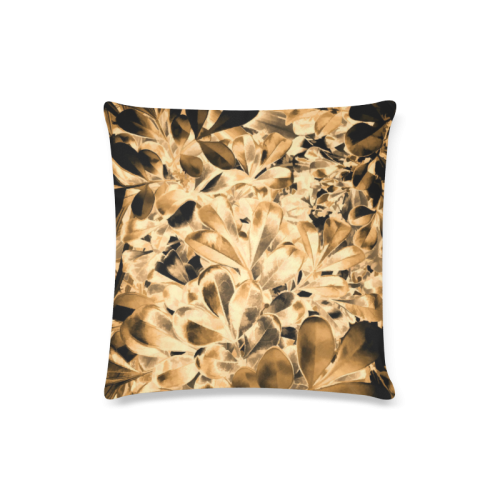 Foliage #2 Gold - Jera Nour Custom Zippered Pillow Case 16"x16"(Twin Sides)