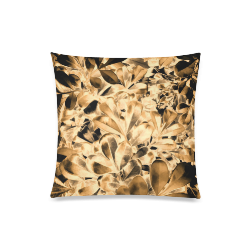 Foliage #2 Gold - Jera Nour Custom Zippered Pillow Case 20"x20"(Twin Sides)