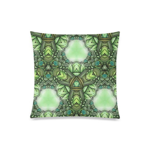 Mandy Green- Forest Circles pattern Custom Zippered Pillow Case 20"x20"(One Side)