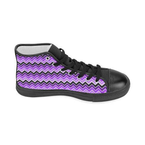 Purple Chevrons Women's Classic High Top Canvas Shoes (Model 017)