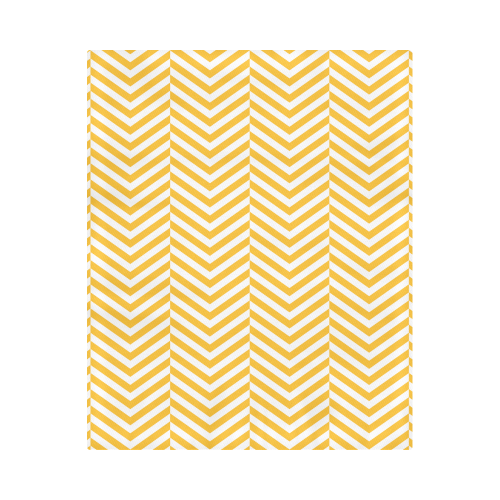 sunny yellow and white classic chevron pattern Duvet Cover 86"x70" ( All-over-print)