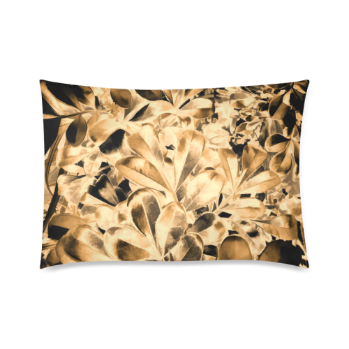 Foliage #2 Gold - Jera Nour Custom Zippered Pillow Case 20"x30"(Twin Sides)