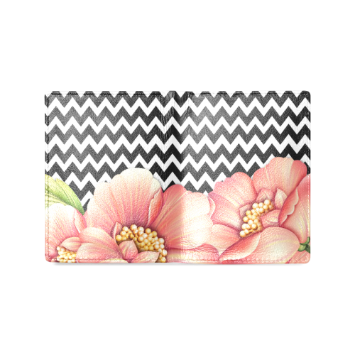 flower power Men's Leather Wallet (Model 1612)