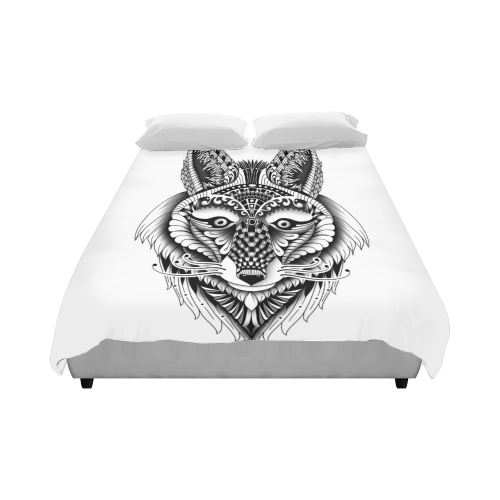 Foxy Wolf ornate animal drawing Duvet Cover 86"x70" ( All-over-print)