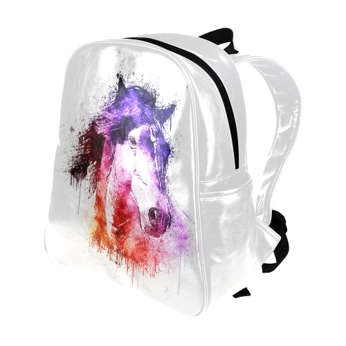 watercolor horse Multi-Pockets Backpack (Model 1636)