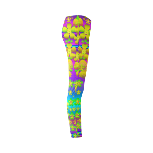 Outside the curtain it is peace florals and love Cassandra Women's Leggings (Model L01)