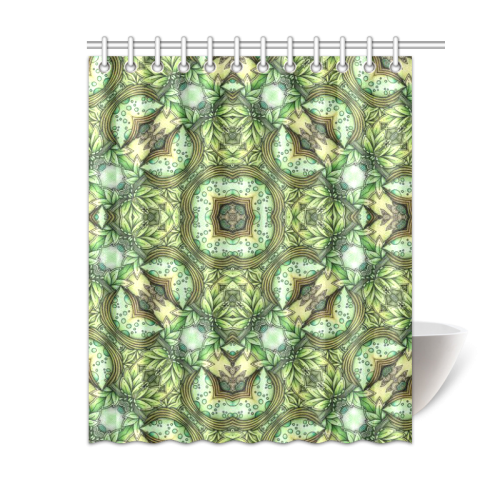 Mandy Green - Fountain Foilage pattern Shower Curtain 60"x72"