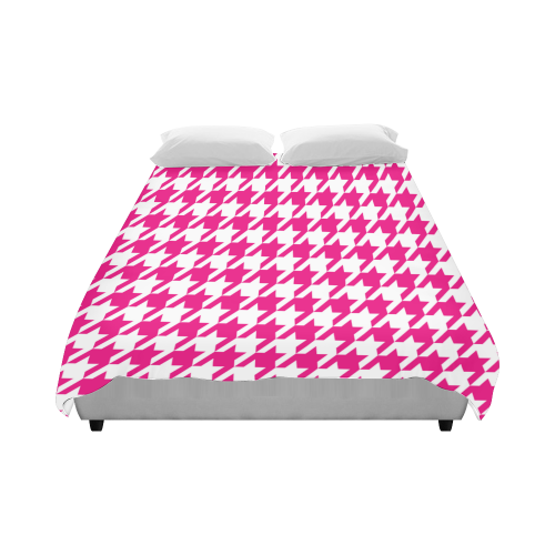 hot pink  and white houndstooth classic pattern Duvet Cover 86"x70" ( All-over-print)