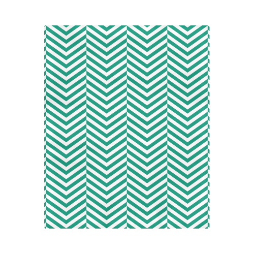 emerald green and white classic chevron pattern Duvet Cover 86"x70" ( All-over-print)