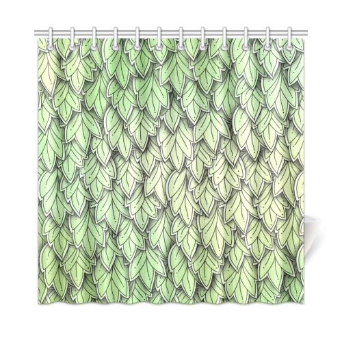 Mandy Green hanging Leaves Pattern Shower Curtain 72"x72"