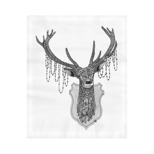 Ornate Deer head drawing - pattern art Duvet Cover 86"x70" ( All-over-print)
