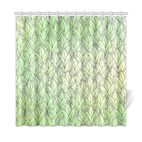 Mandy Green - Leaves Pattern Shower Curtain 72"x72"