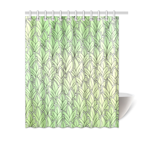 Mandy Green - Leaves Pattern Shower Curtain 60"x72"