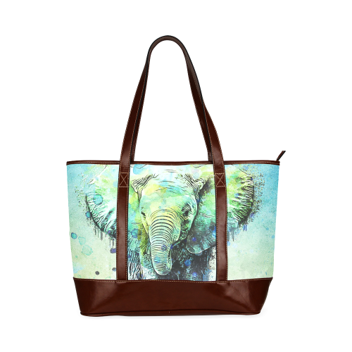 watercolor elephant Tote Handbag (Model 1642)