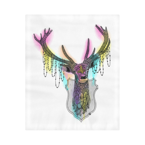 Watercolor deer head, ornate animal drawing Duvet Cover 86"x70" ( All-over-print)