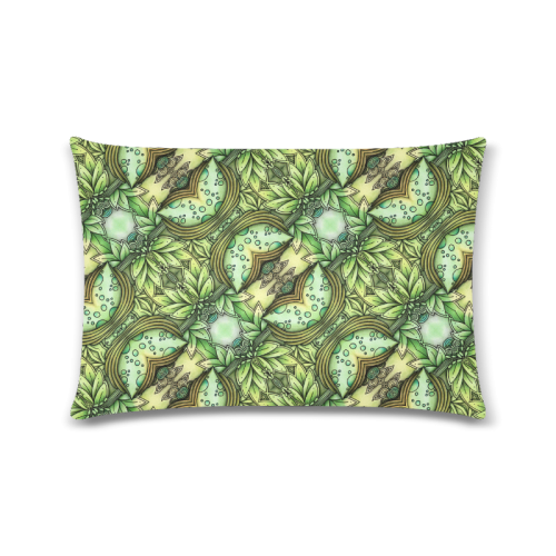 Mandy Green - water garden leaves pattern Custom Zippered Pillow Case 16"x24"(Twin Sides)