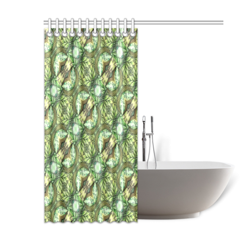 Mandy Green - water garden pattern Shower Curtain 60"x72"