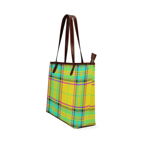 TARTAN-YELLOW Shoulder Tote Bag (Model 1646)