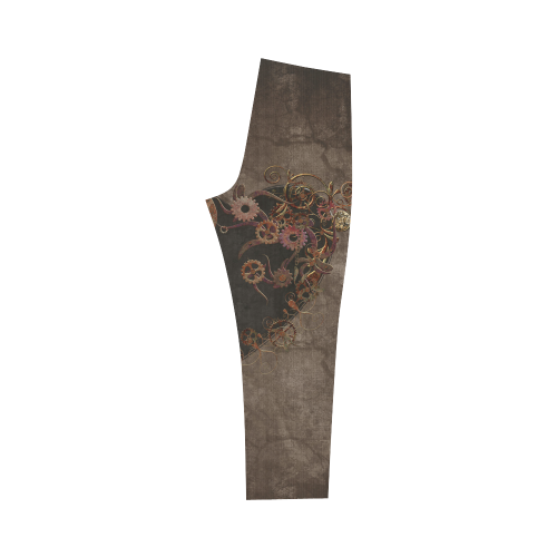 A decorated Steampunk Heart in brown Capri Legging (Model L02)