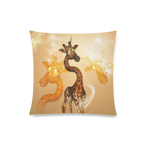 Funny unicorn giraffe Custom Zippered Pillow Case 20"x20"(Twin Sides)