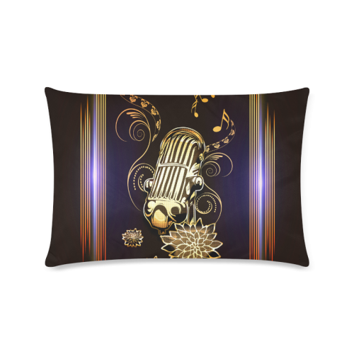 Music, microphone Custom Zippered Pillow Case 16"x24"(Twin Sides)