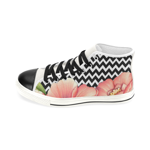 flower power Women's Classic High Top Canvas Shoes (Model 017)