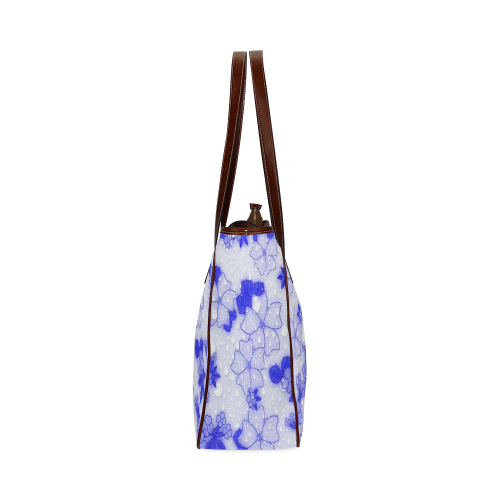 wet floral Pattern, blue Classic Tote Bag (Model 1644)