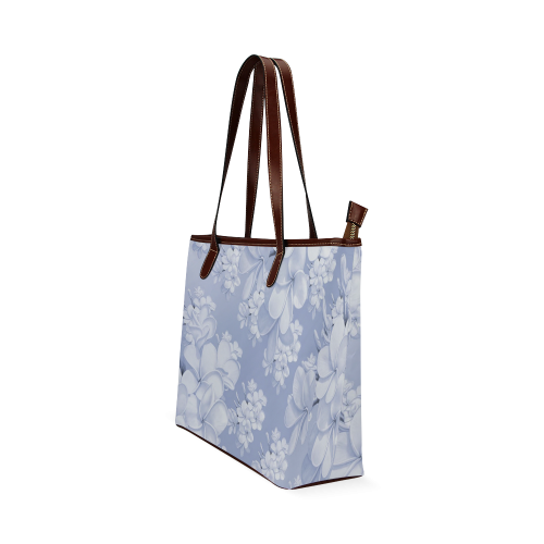 Delicate floral pattern,blue Shoulder Tote Bag (Model 1646)