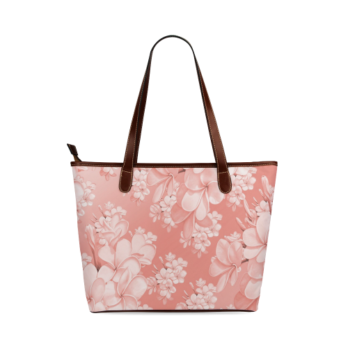 Delicate floral pattern,pink Shoulder Tote Bag (Model 1646)