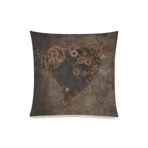 A decorated Steampunk Heart in brown Custom Zippered Pillow Case 20"x20"(One Side)