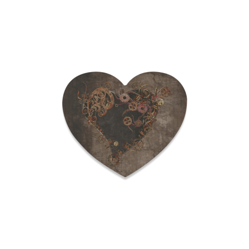 A decorated Steampunk Heart in brown Heart Coaster