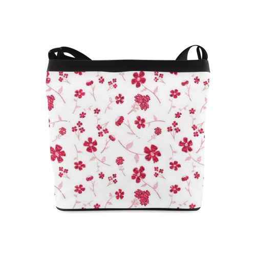 sweet sparkling floral, red Crossbody Bags (Model 1613)