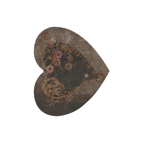 A decorated Steampunk Heart in brown Heart-shaped Mousepad