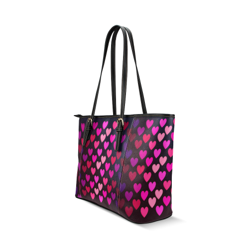 hearts on fire-2 Leather Tote Bag/Large (Model 1640)