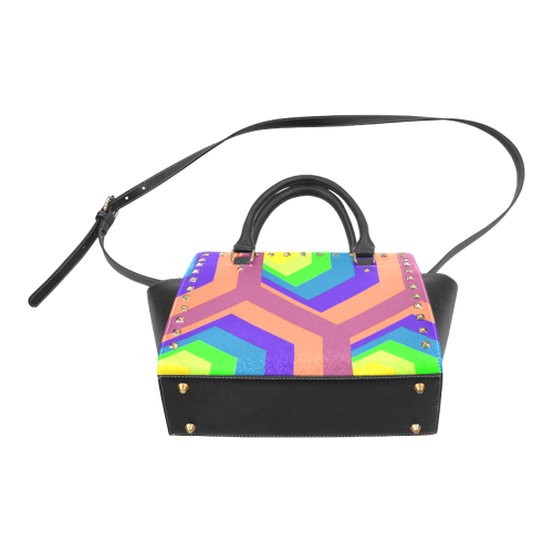 poly colors Rivet Shoulder Handbag (Model 1645)