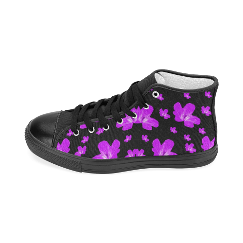 Pretty flowers in purple Women's Classic High Top Canvas Shoes (Model 017)