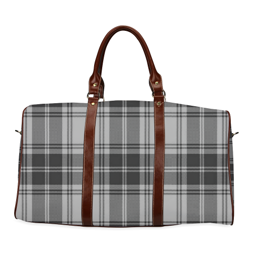 DOUGLAS GREY TARTAN Waterproof Travel Bag/Large (Model 1639)