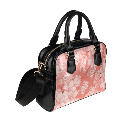 Delicate floral pattern,pink Shoulder Handbag (Model 1634)