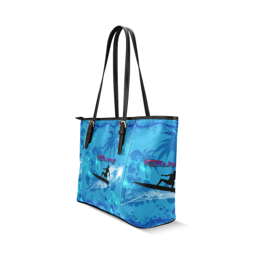 Surfing Leather Tote Bag/Small (Model 1640)