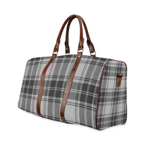 DOUGLAS GREY TARTAN Waterproof Travel Bag/Large (Model 1639)