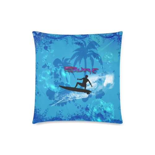 Surfing Custom Zippered Pillow Case 18"x18"(Twin Sides)