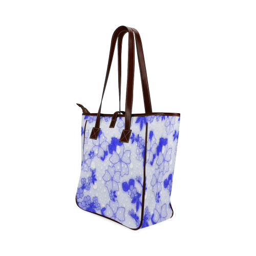 wet floral Pattern, blue Classic Tote Bag (Model 1644)