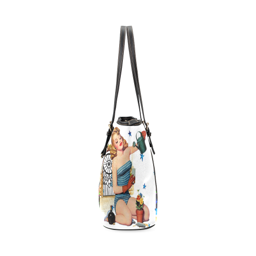 PIN UP Leather Tote Bag/Large (Model 1640)