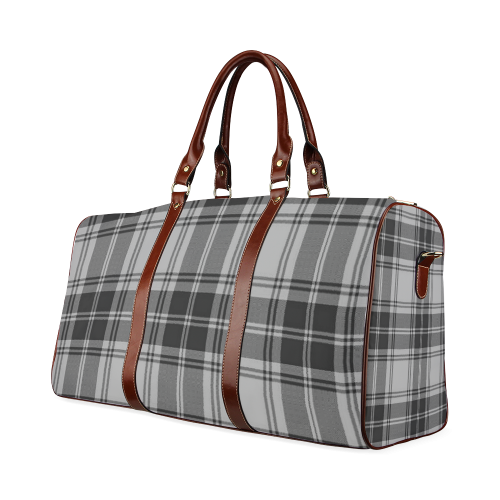 DOUGLAS GREY TARTAN Waterproof Travel Bag/Small (Model 1639)