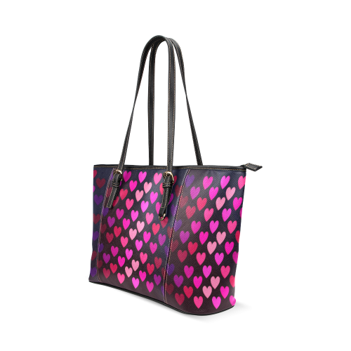 hearts on fire-2 Leather Tote Bag/Large (Model 1640)